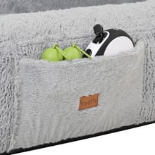 Grey Brady Inflatable Faux Fur Dog Bed